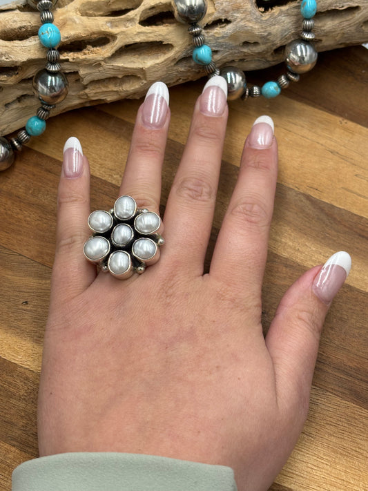 Pearl Adjustable Ring #2-4 by Federico Jimenez