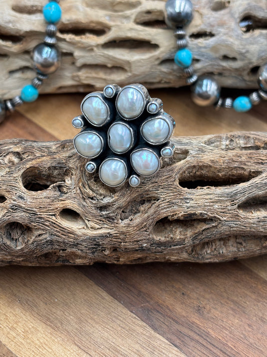 Raw Pearl Adjustable Ring #1-4 by Federico Jimenez