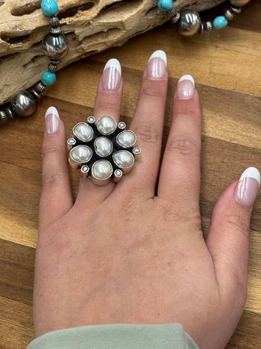 Raw Pearl Adjustable Ring #1-4 by Federico Jimenez