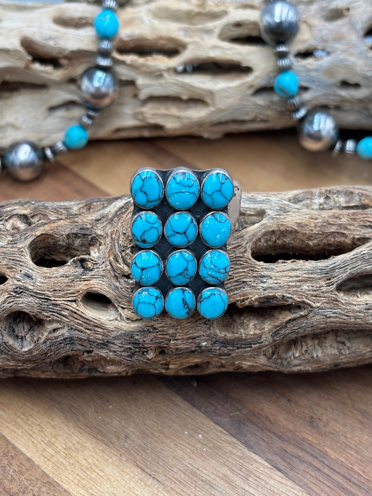 Turquoise Adjustable Ring #1 by Federico Jimenez