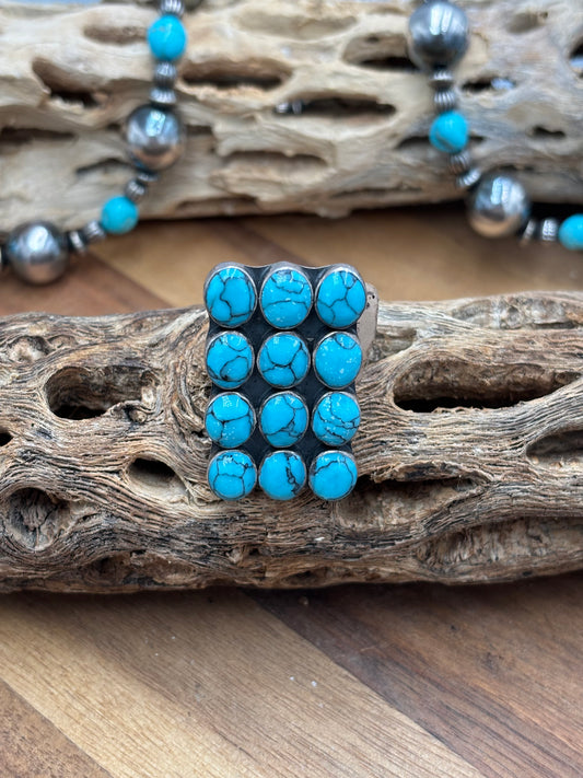 Turquoise Adjustable Ring #1 by Federico Jimenez