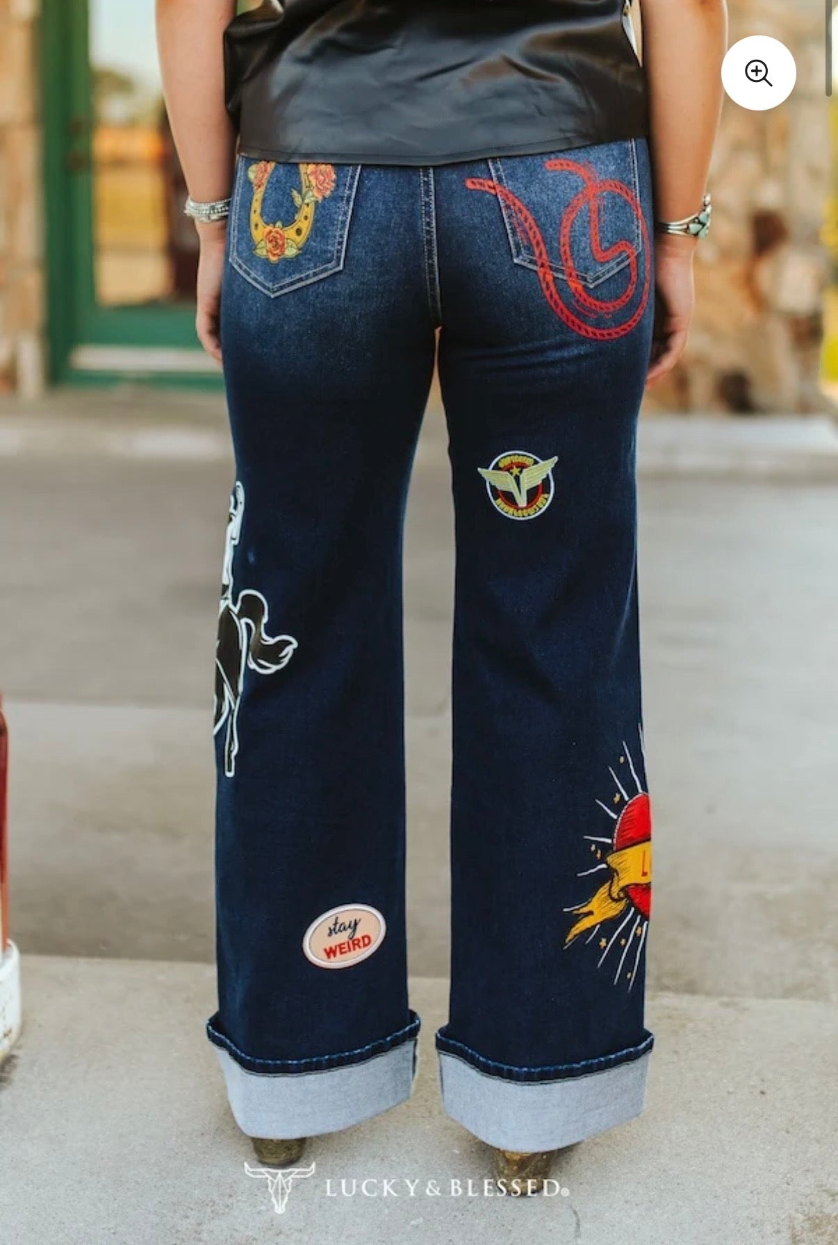 Rodeo Patch Wide Leg Jean