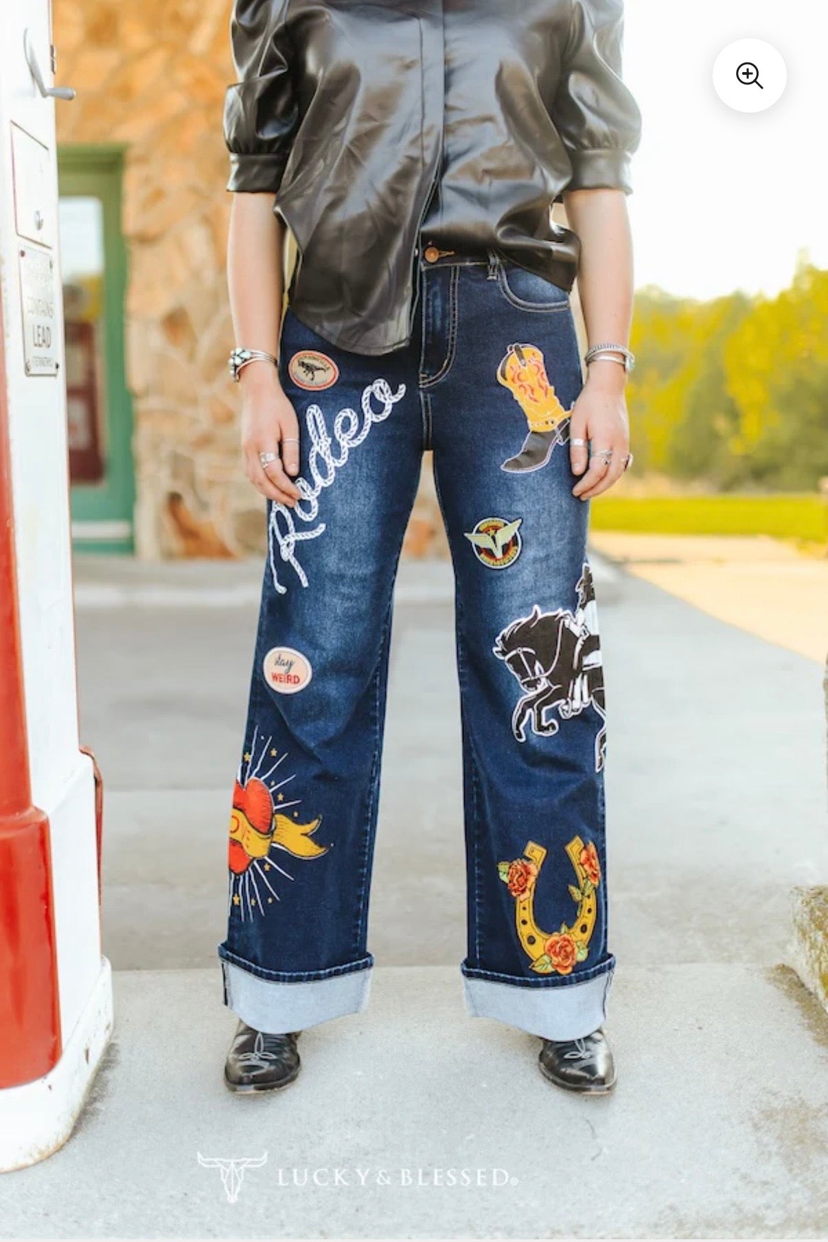 Rodeo Patch Wide Leg Jean
