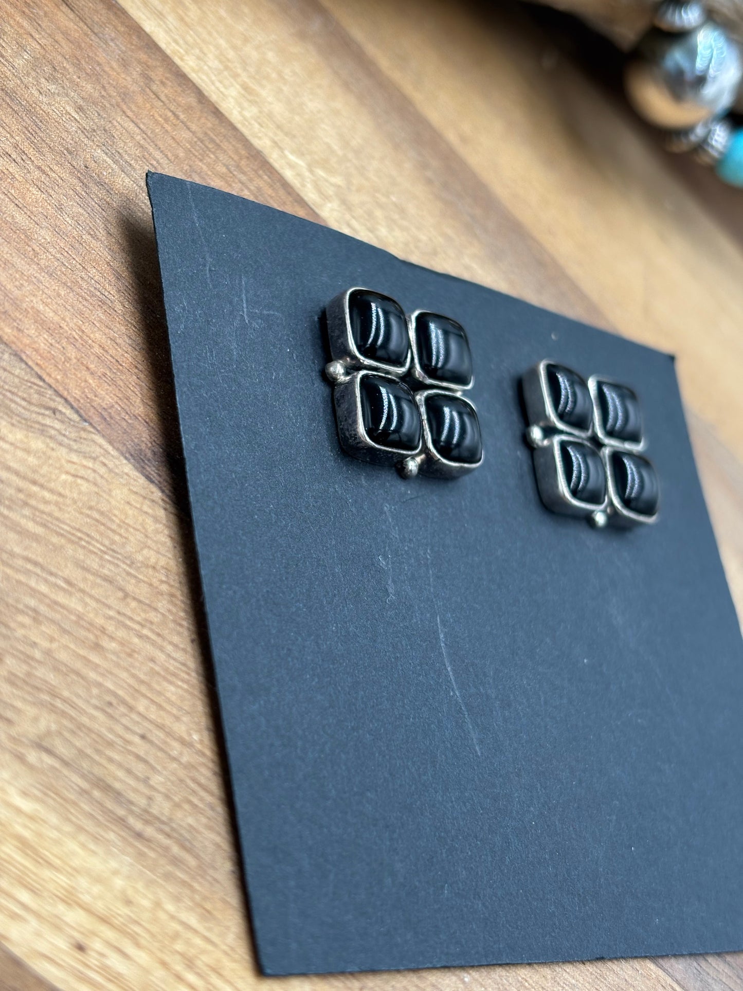 Black Onyx Clip Earrings #1-18 by Federico Jimenez