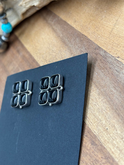 Black Onyx Clip Earrings #1-18 by Federico Jimenez