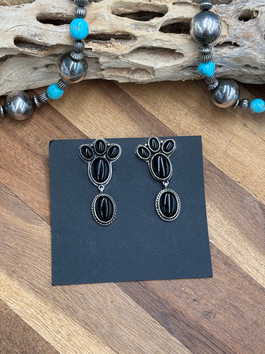 Black Onyx Clip Earrings #23 by Federico Jimenez