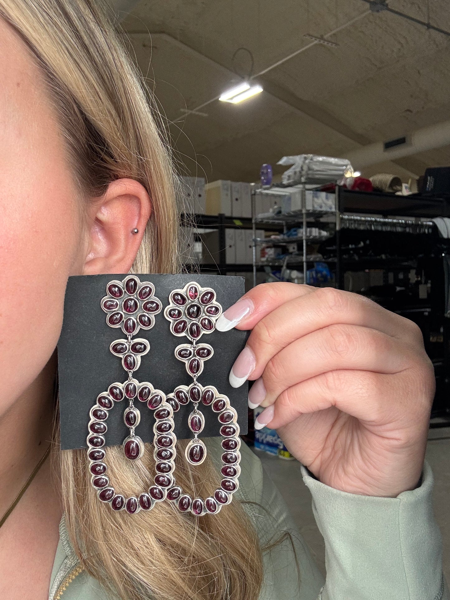 Garnet Earrings #9001 by Federico Jimenez