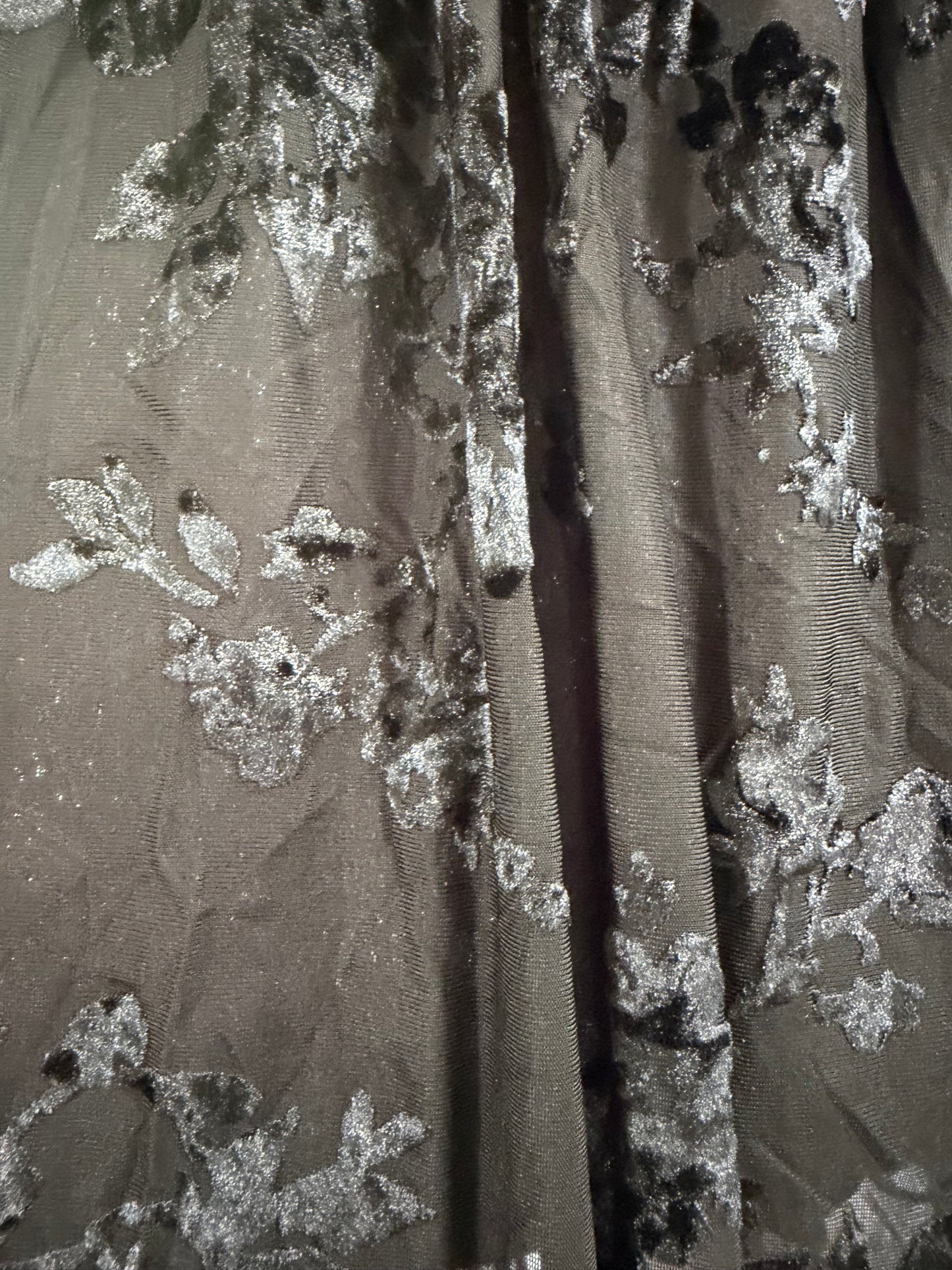 Sylvia Lace Floral Flocked Lantern Pants: Black