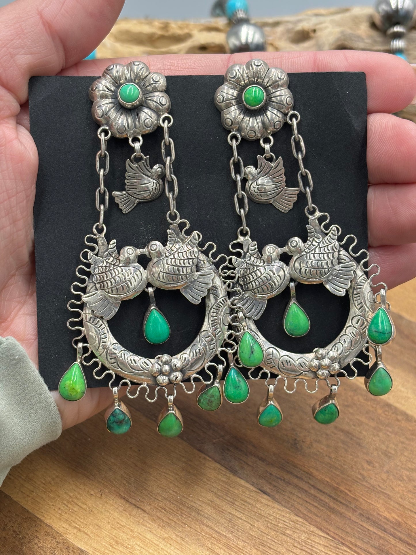 Carico Lake Turtle Dove Earrings #2-SGT2 by Federico Jimenez