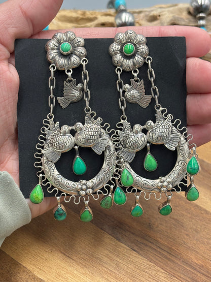 Carico Lake Turtle Dove Earrings #2-SGT2 by Federico Jimenez