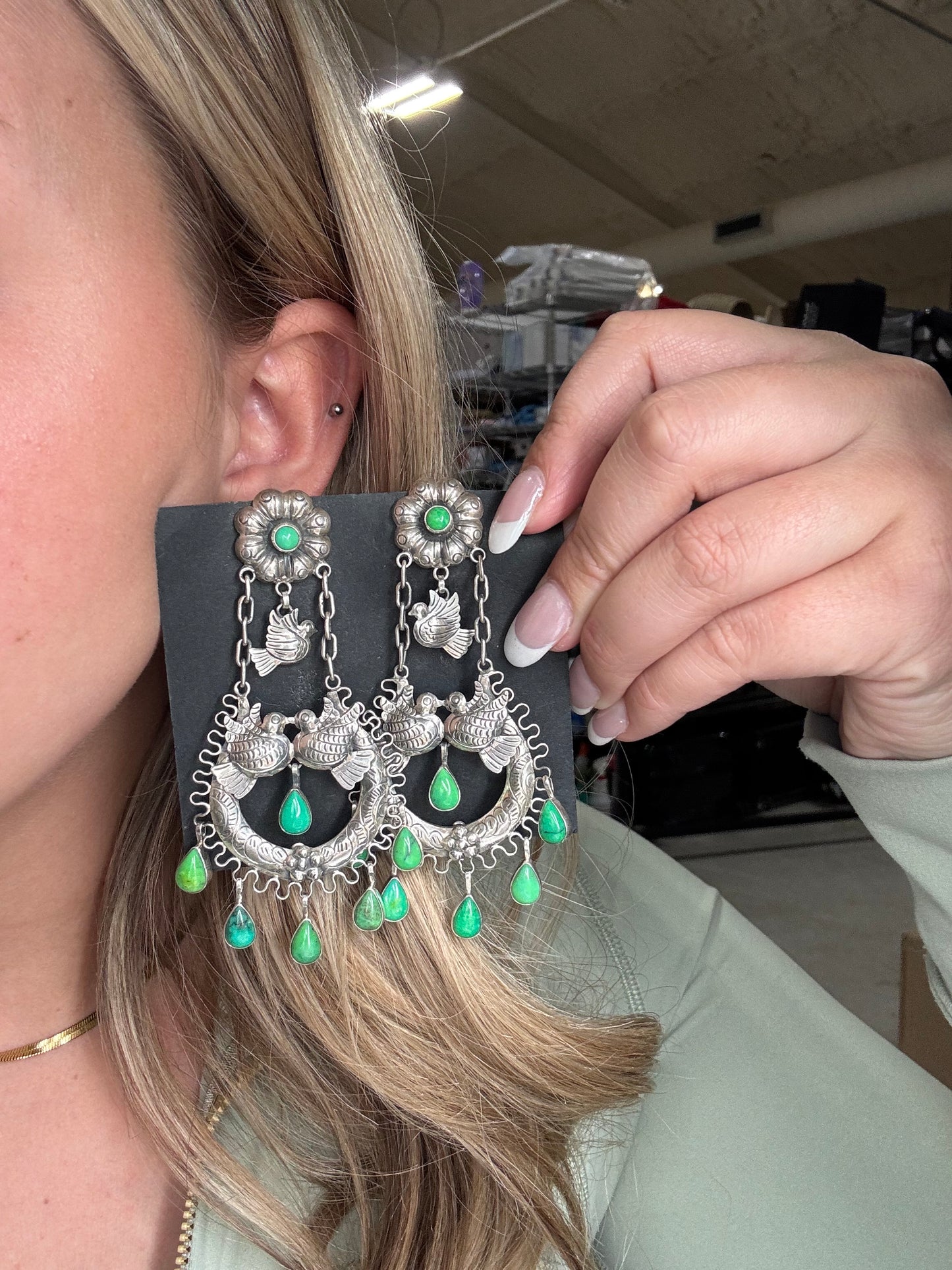 Carico Lake Turtle Dove Earrings #2-SGT2 by Federico Jimenez