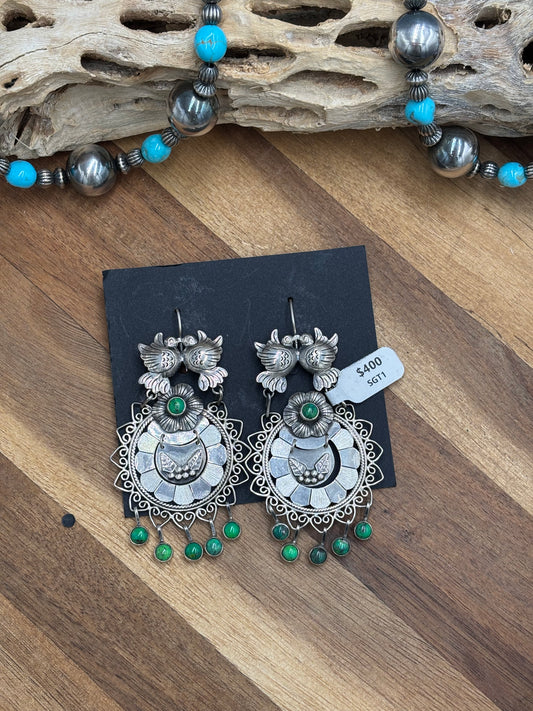 Carico Lake Turtle Dove Earrings #3-SGT1 by Federico Jimenez