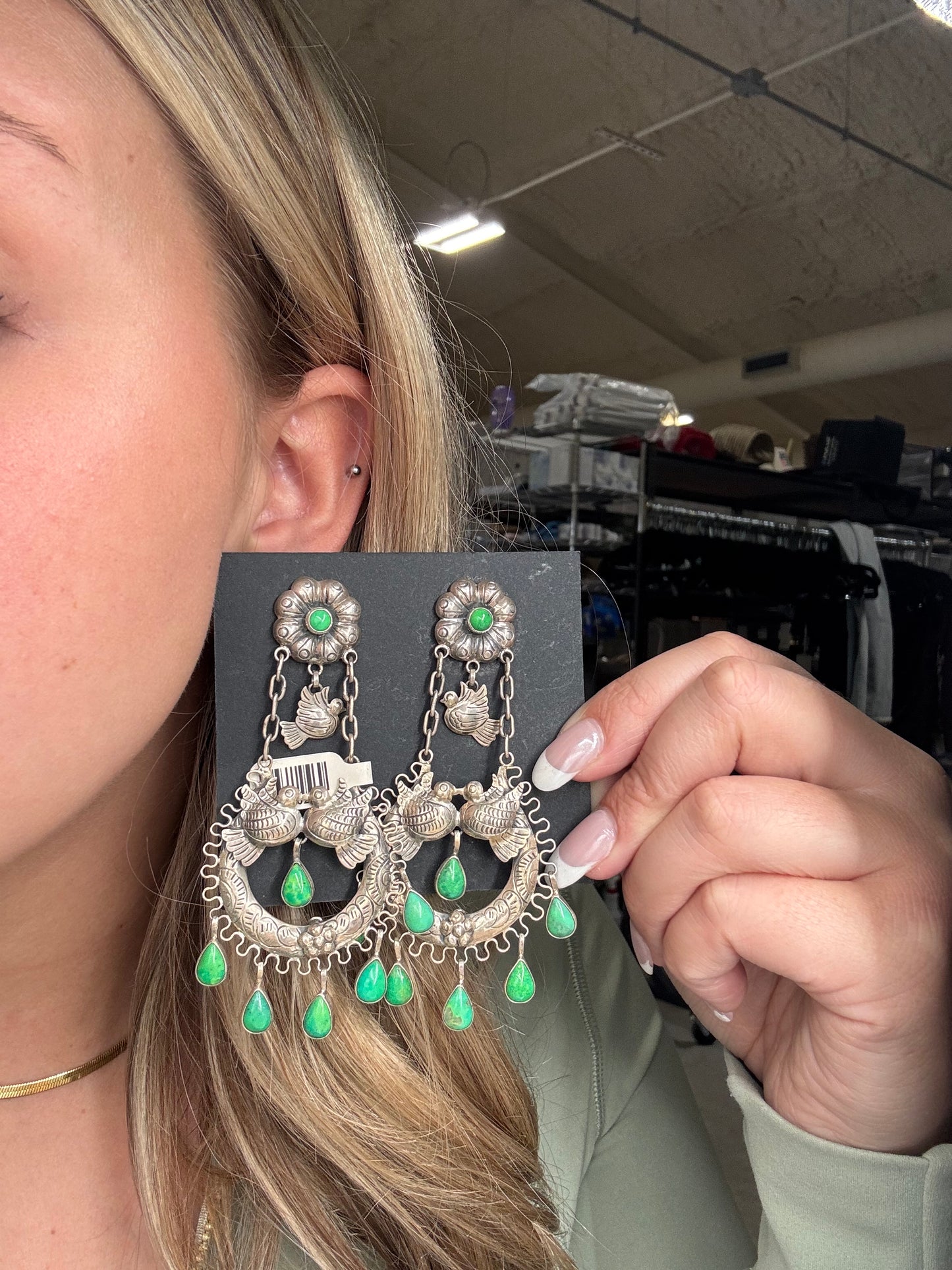 Carico Lake Turtle Dove Earrings #1-SGT2 by Federico Jimenez