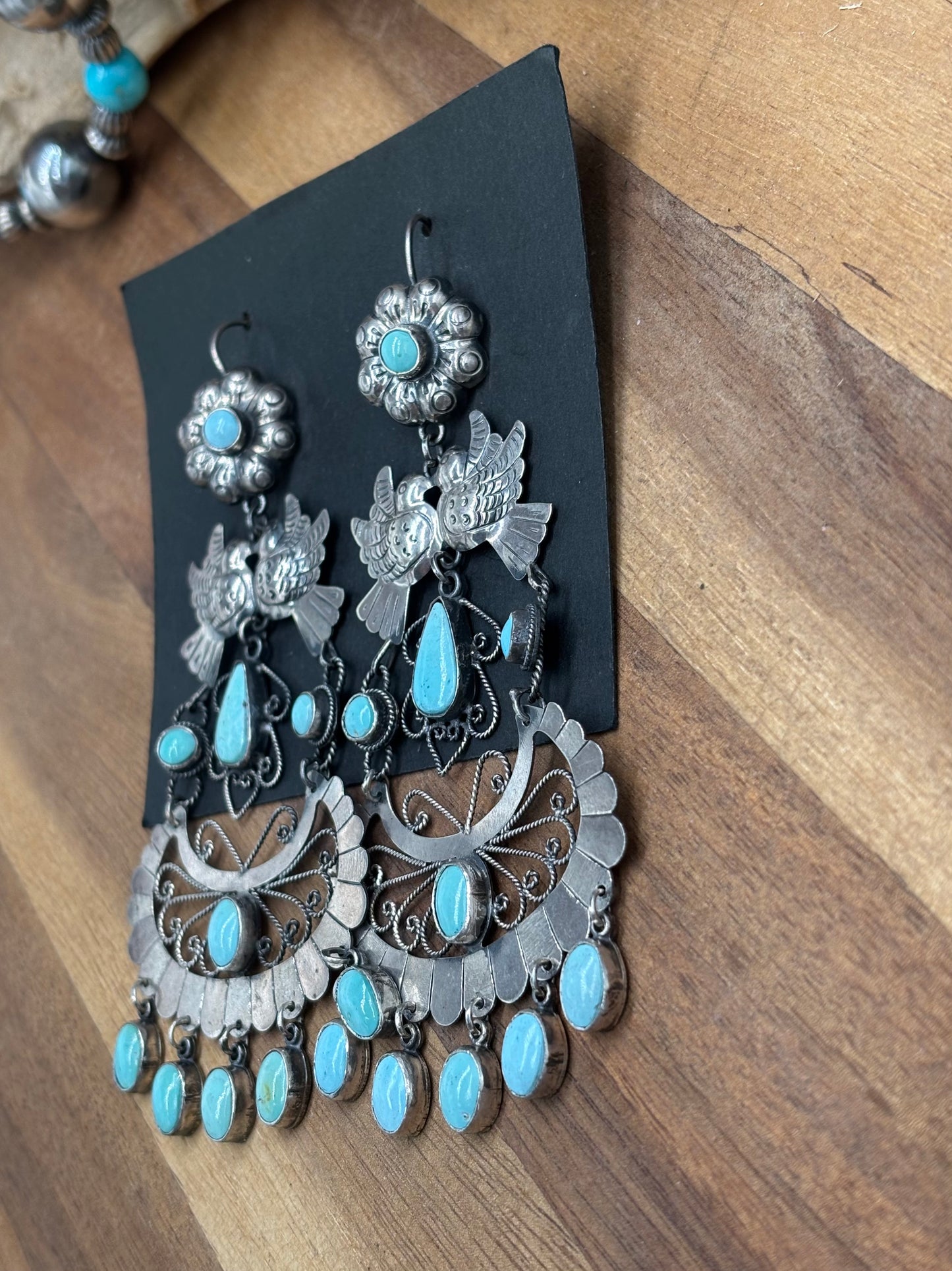 Turquoise Turtle Dove Earrings #ST29 by Federico Jimenez