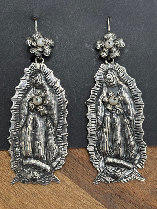Blessed Mary Mother of Pearl Earrings by Federico Jimenez