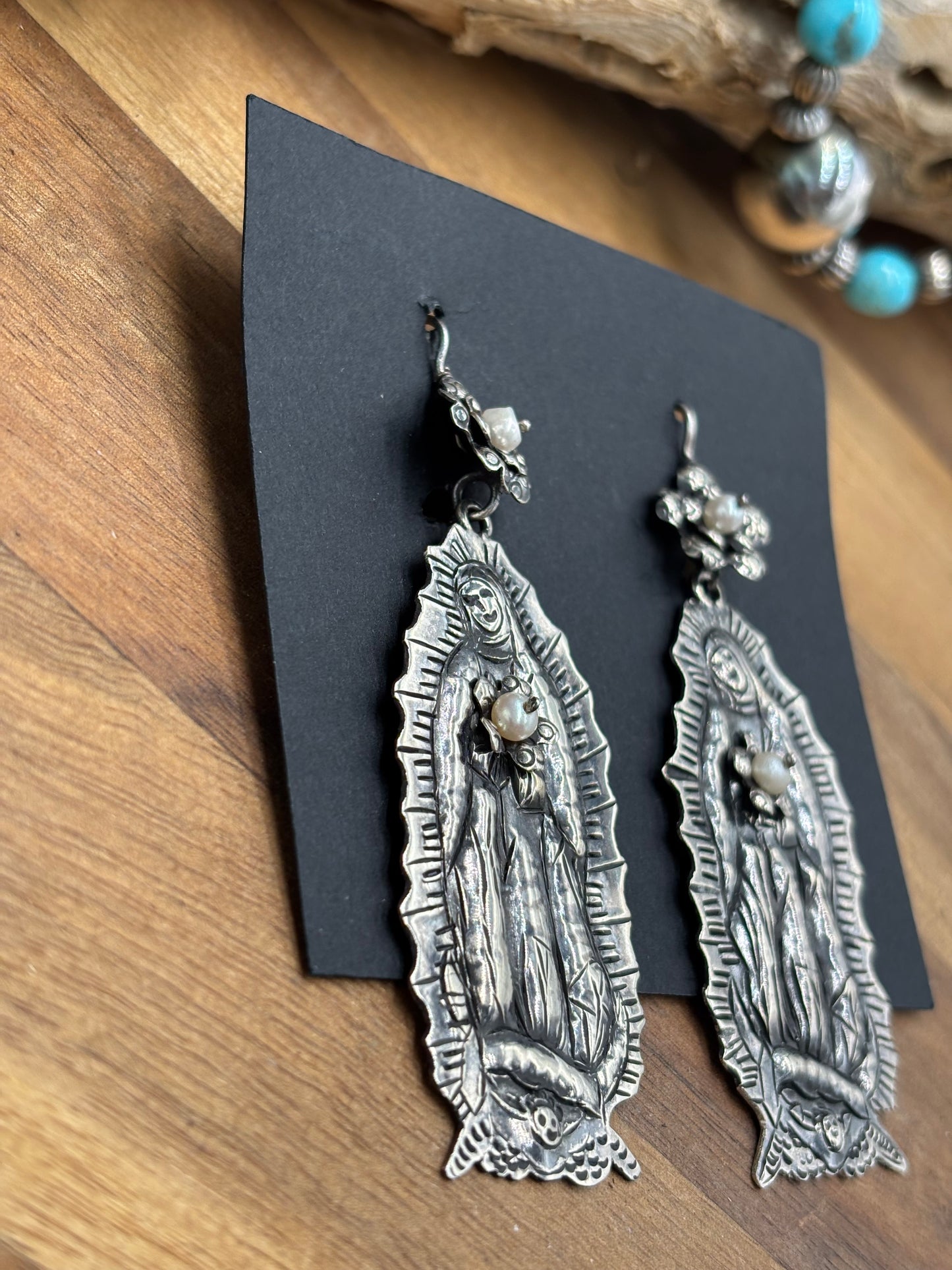 Blessed Mary Mother of Pearl Earrings by Federico Jimenez