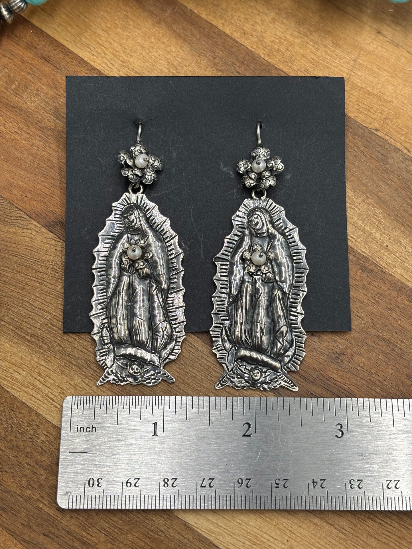Blessed Mary Mother of Pearl Earrings by Federico Jimenez