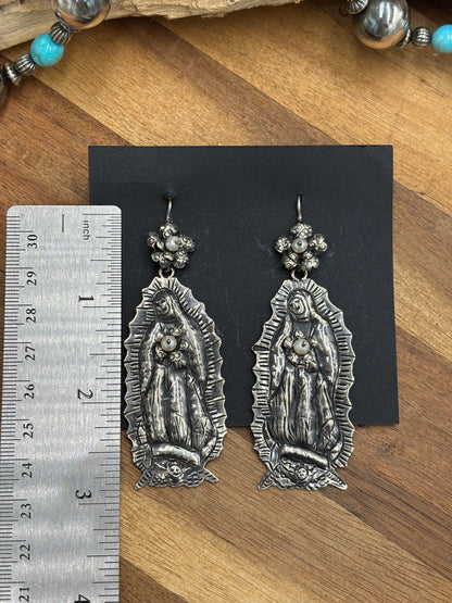 Blessed Mary Mother of Pearl Earrings by Federico Jimenez