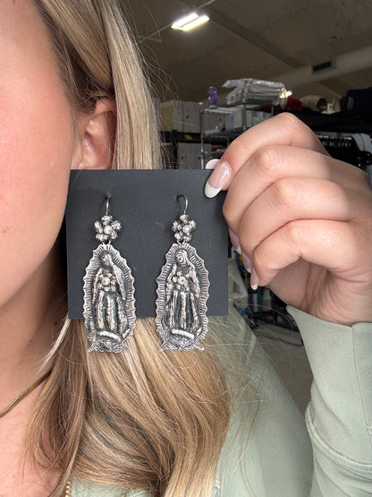 Blessed Mary Mother of Pearl Earrings by Federico Jimenez