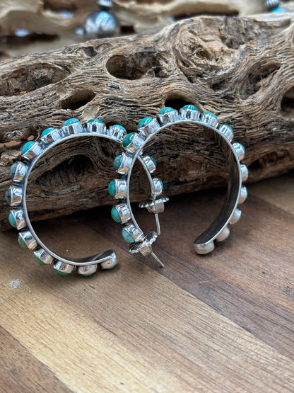 Turquoise Hoop Earrings #93 by Federico Jimenez