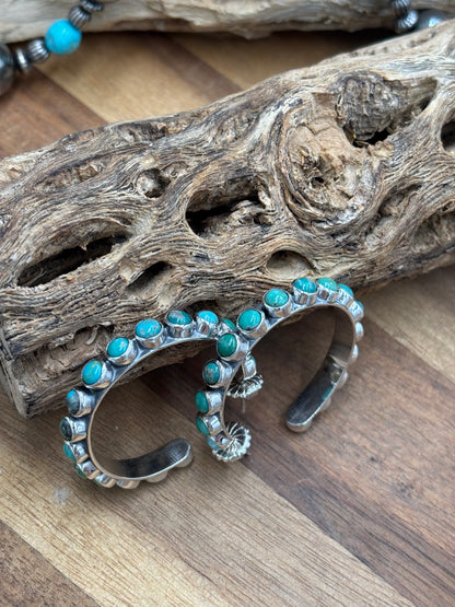 Turquoise Hoop Earrings #93 by Federico Jimenez