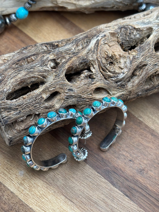 Turquoise Hoop Earrings #93 by Federico Jimenez