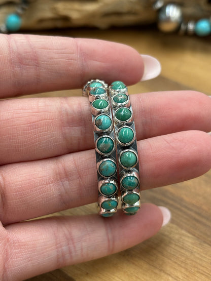 Turquoise Hoop Earrings #93 by Federico Jimenez