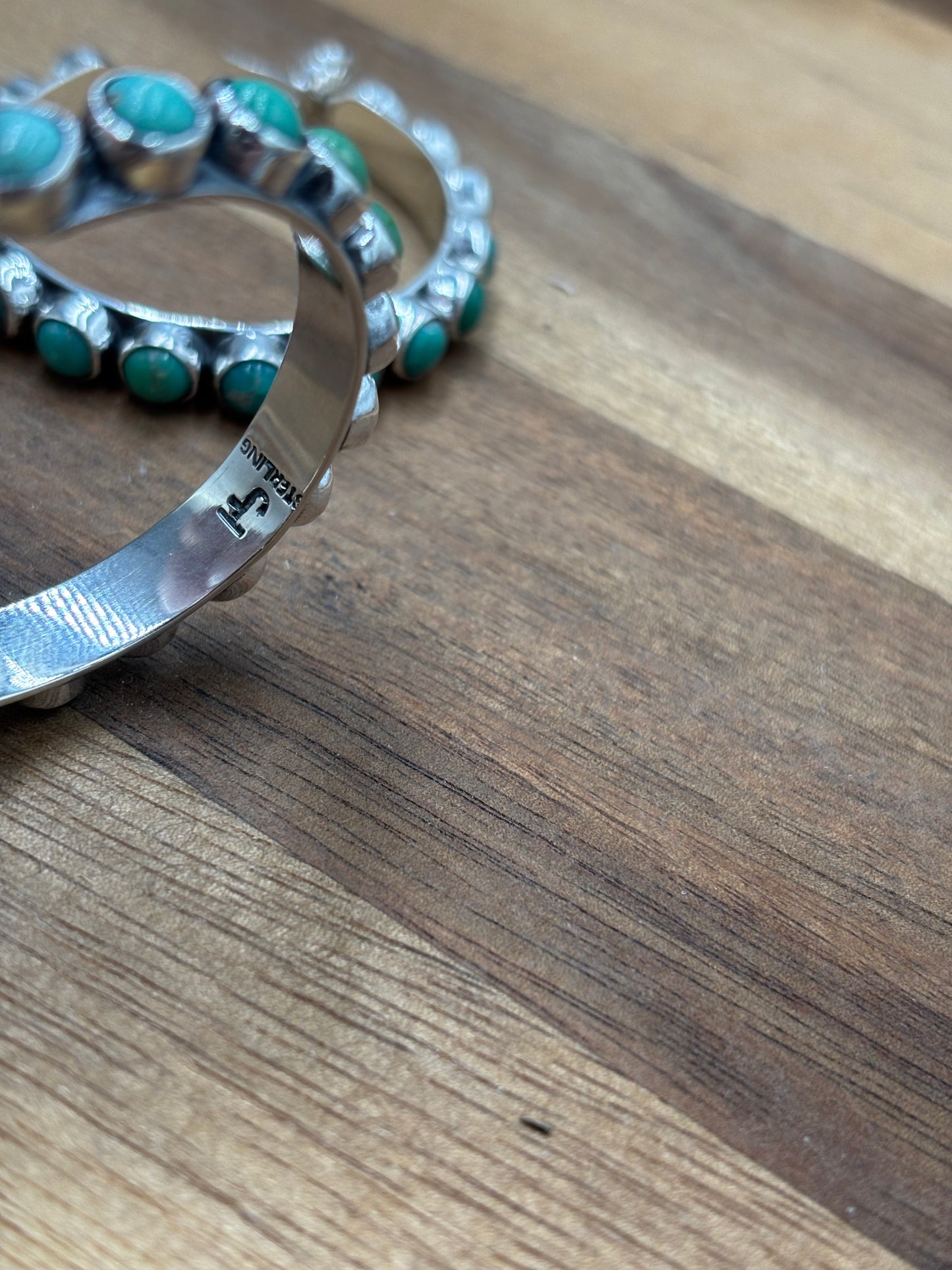 Turquoise Hoop Earrings #93 by Federico Jimenez