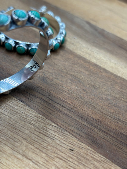 Turquoise Hoop Earrings #93 by Federico Jimenez