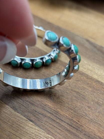 Turquoise Hoop Earrings #93 by Federico Jimenez