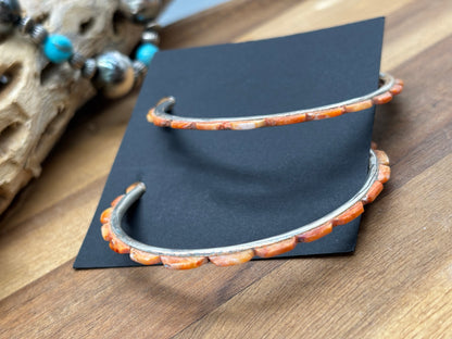Light Orange Spiny XL Hoop Earrings #48 by Federico Jimenez