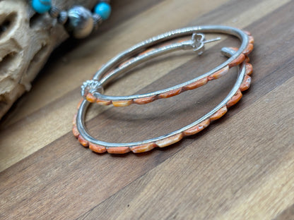 Light Orange Spiny XL Hoop Earrings #48 by Federico Jimenez