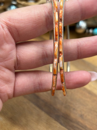 Light Orange Spiny XL Hoop Earrings #48 by Federico Jimenez