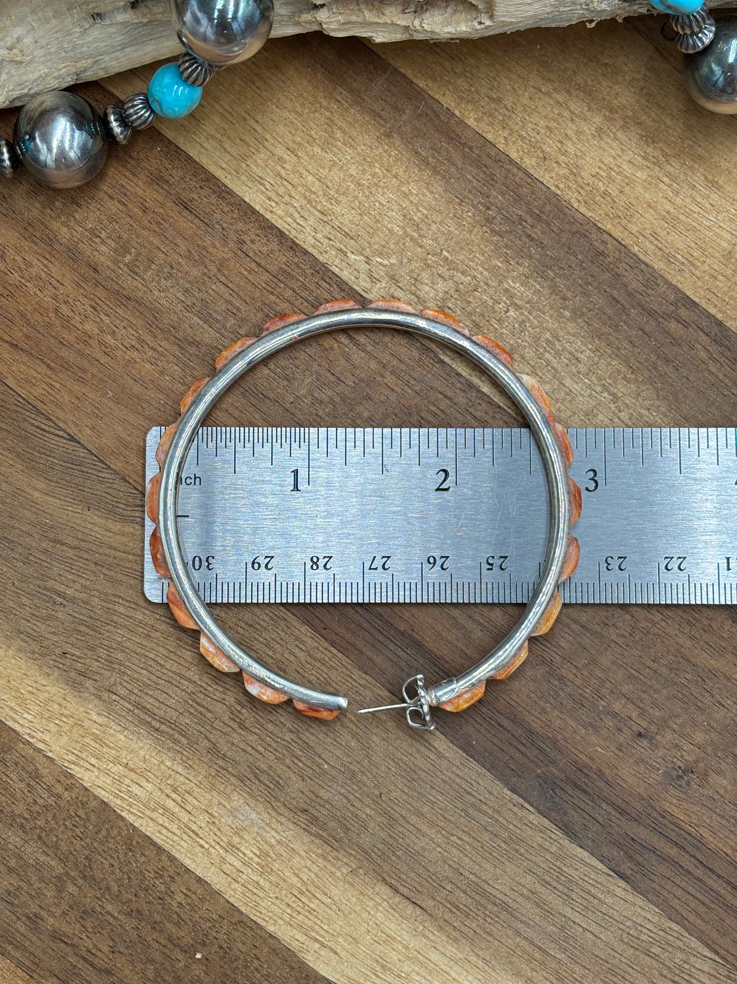 Light Orange Spiny XL Hoop Earrings #48 by Federico Jimenez