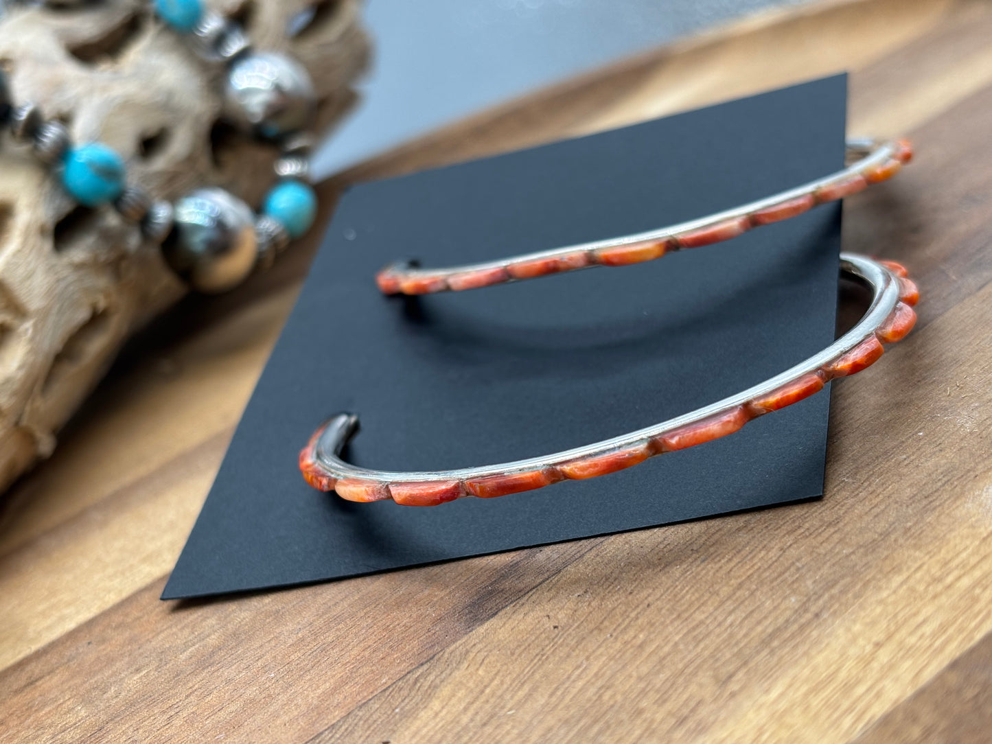 Dark Orange Spiny XL Hoop Earrings #48 by Federico Jimenez