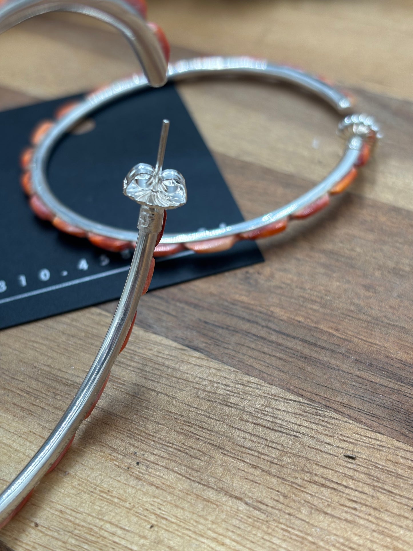 Dark Orange Spiny XL Hoop Earrings #48 by Federico Jimenez