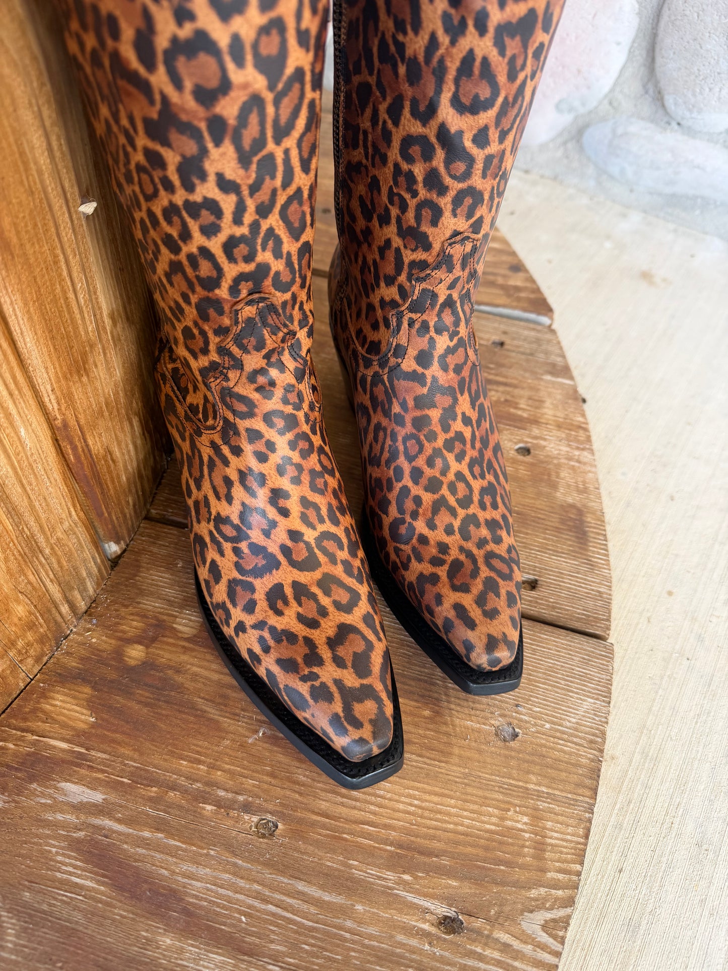 Signature Turquoise Reata Boot – The Roxy, Leopard Snip Toe Boot
