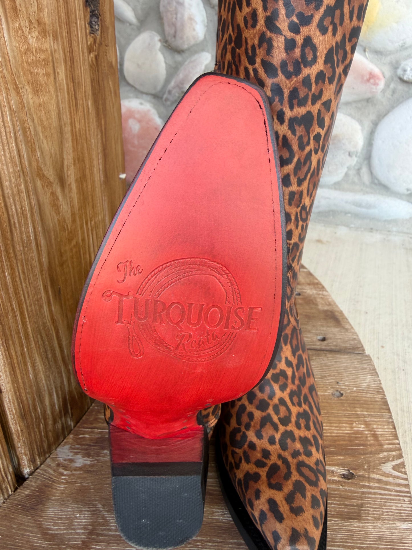 Signature Turquoise Reata Boot – The Roxy, Leopard Snip Toe Boot