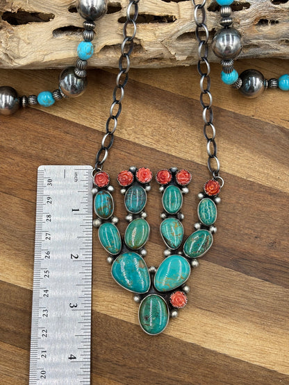 Turquoise & Spiny Cactus by Kathleen Livingston, Navajo