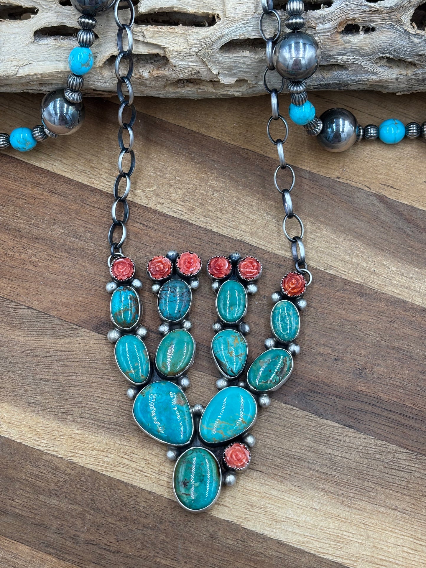 Turquoise & Spiny Cactus by Kathleen Livingston, Navajo