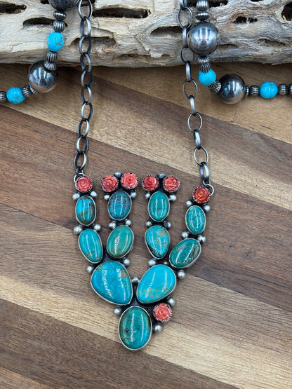 Turquoise & Spiny Cactus by Kathleen Livingston, Navajo