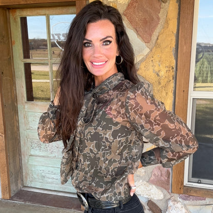 Cowgirl Camo Sheer Blouse