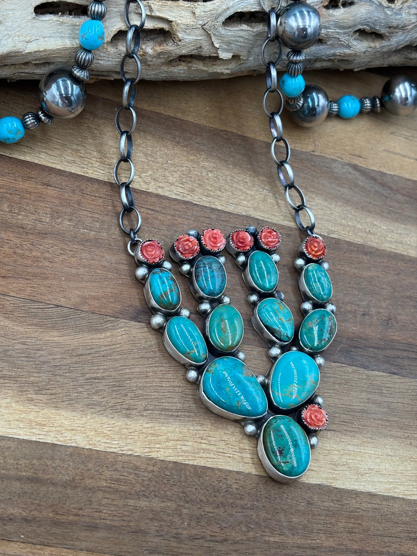 Turquoise & Spiny Cactus by Kathleen Livingston, Navajo