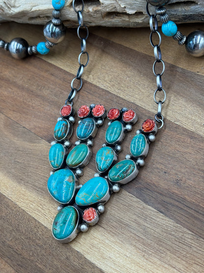 Turquoise & Spiny Cactus by Kathleen Livingston, Navajo