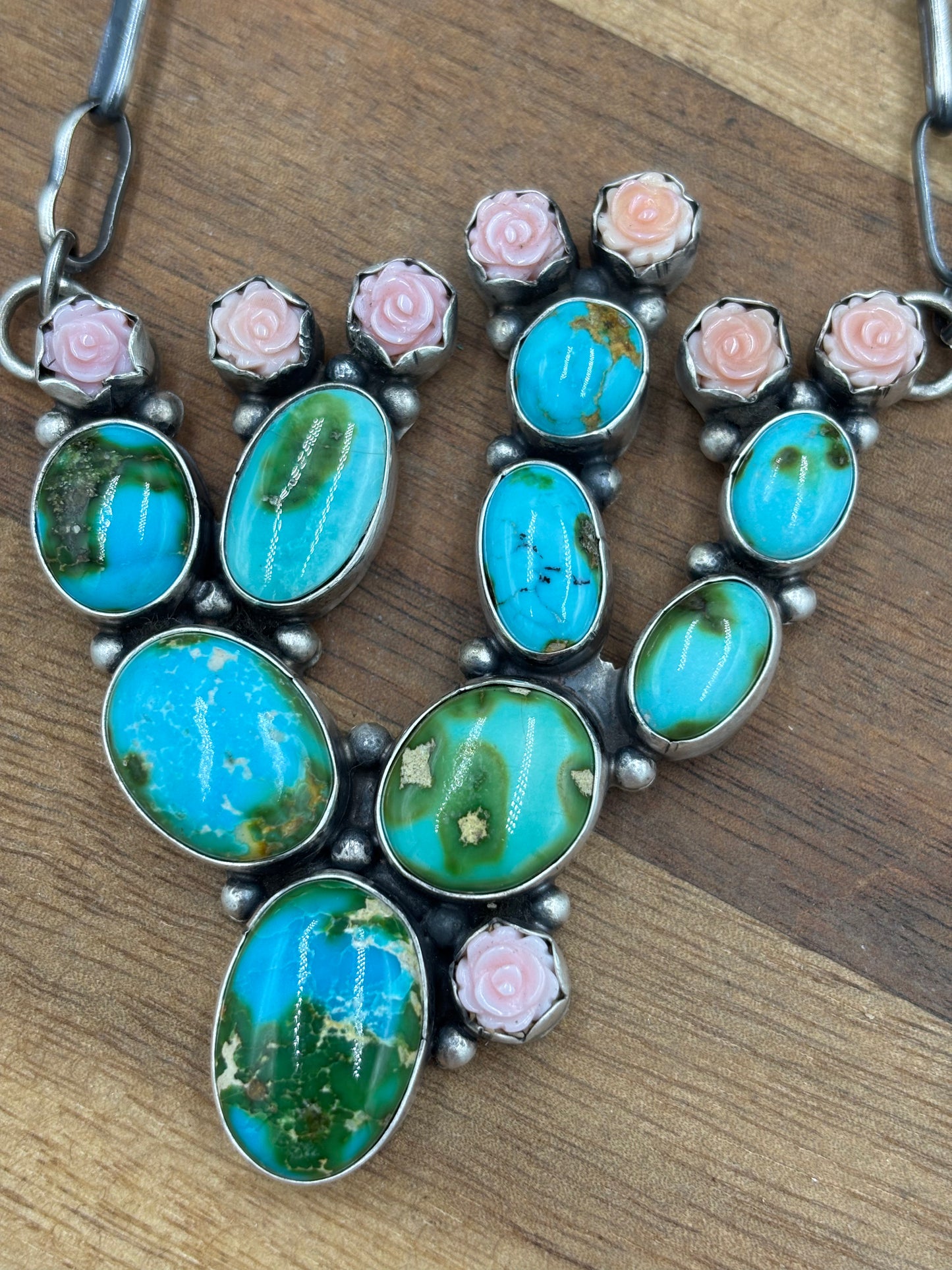 Turquoise & Pink Conch Cactus by Veronica Lee, Navajo