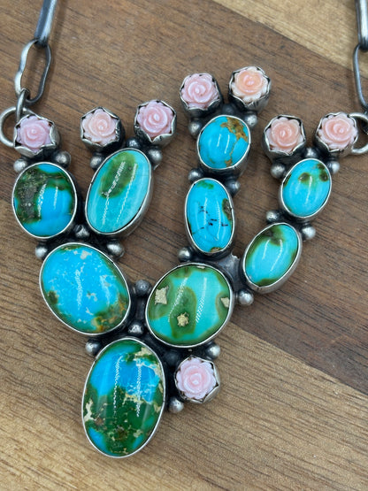 Turquoise & Pink Conch Cactus by Veronica Lee, Navajo