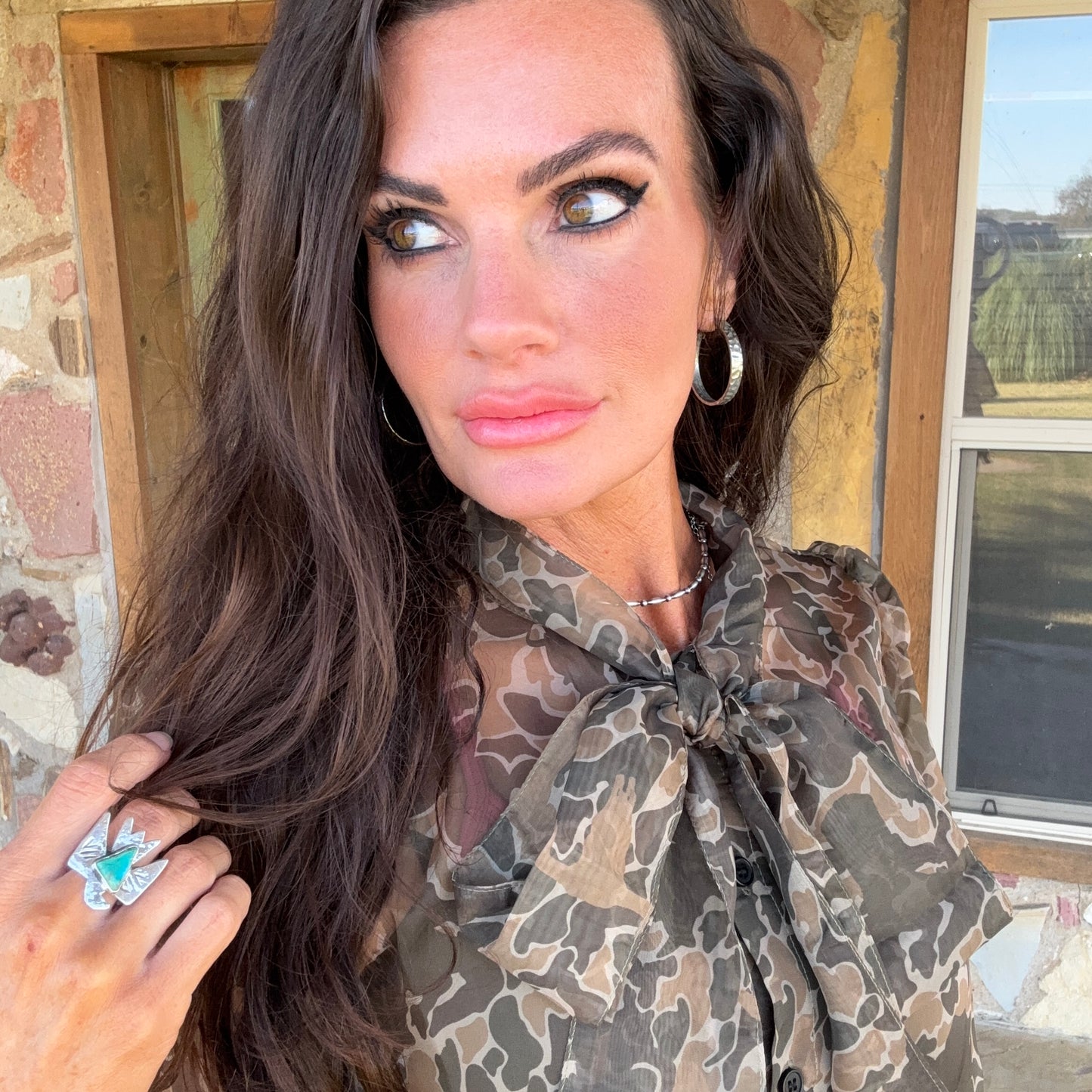 Cowgirl Camo Sheer Blouse