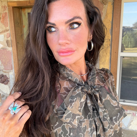 Cowgirl Camo Sheer Blouse