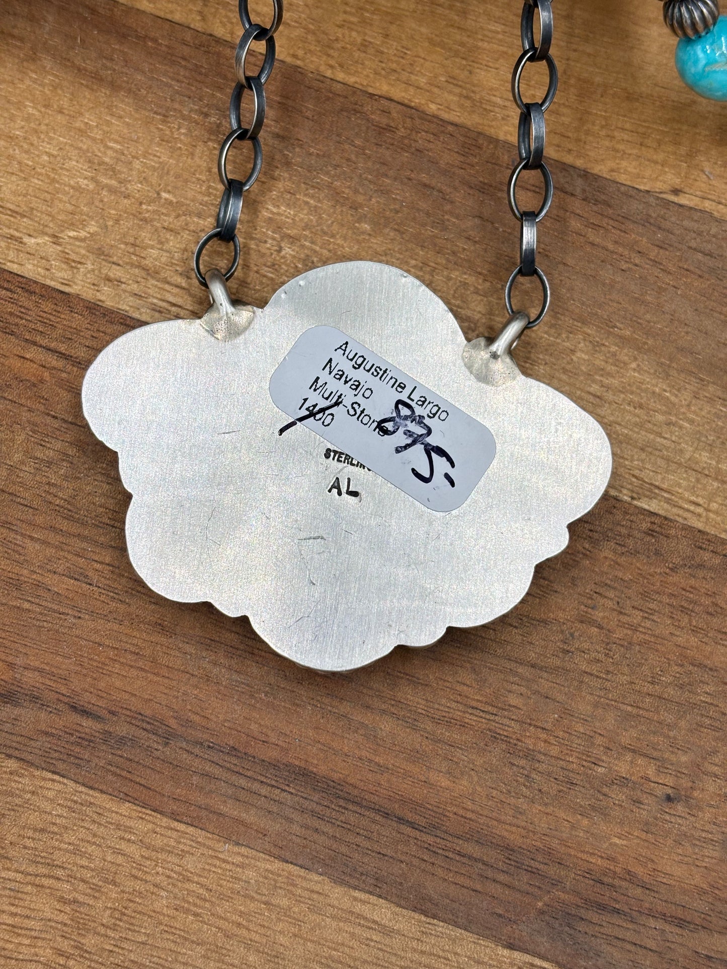 Mixed Stone Half Cluster Necklace #3 by Augustine Largo, Navajo