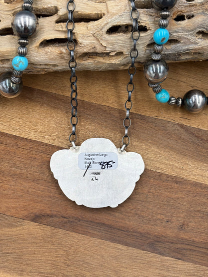 Mixed Stone Half Cluster Necklace #5 by Augustine Largo, Navajo